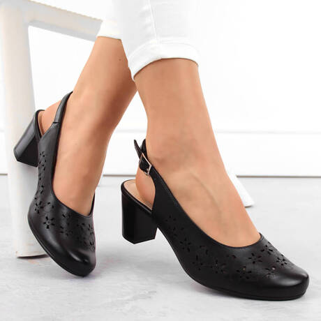Sandały damskie pełne ażurowe czarne Sergio Leone SK179