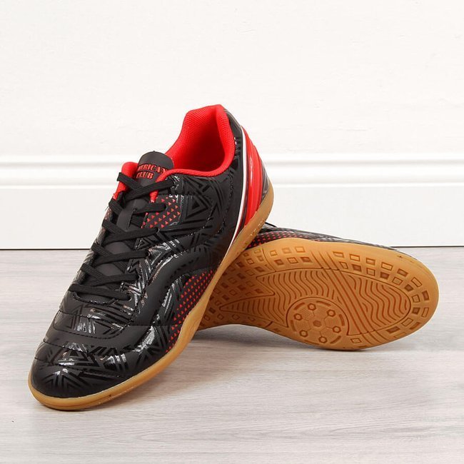 Buty sportowe młodzieżowe halowe czarno-czerwone American Club