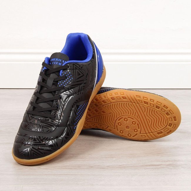 Buty sportowe młodzieżowe halowe czarno-niebieskie American Club